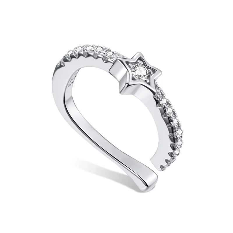 (image for) Pandora Style Silver Single Ear Ear clip - SCE1024 - Product Image