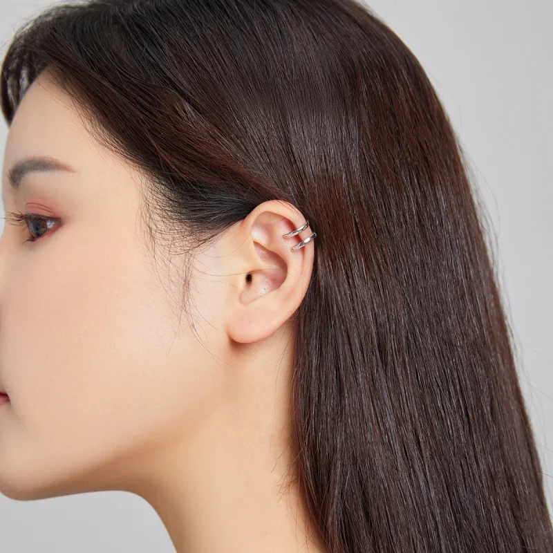 (image for) Pandora Style Silver Single Ear Ear clip - SCE1025 - View 4