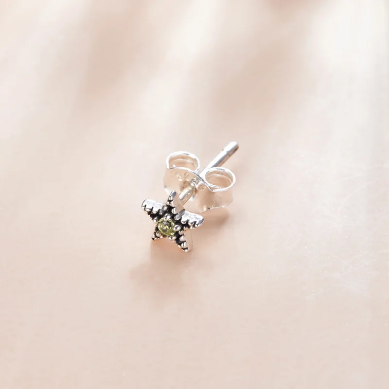 (image for) Pandora Style Silver Single Starmount Stud Earrings - SCE1066 - View 2