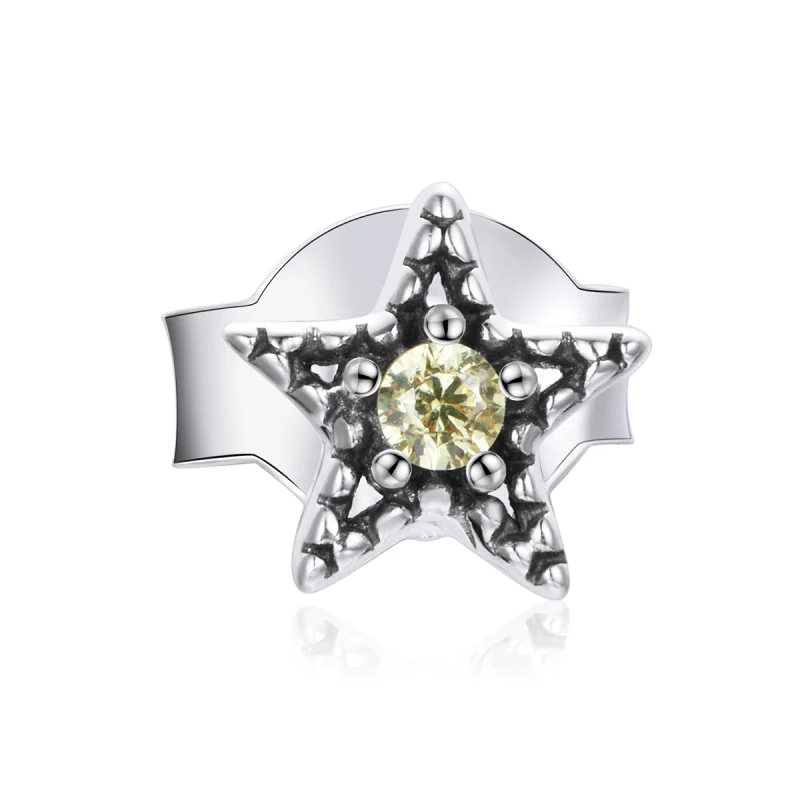 (image for) Pandora Style Silver Single Starmount Stud Earrings - SCE1066 - Product Image