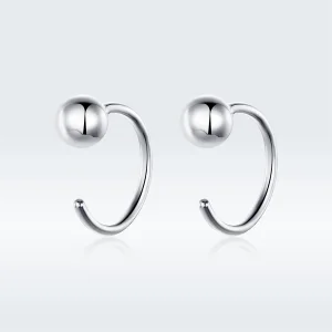 (image for) Pandora Style Silver Small Ball Hoop Earrings - SCE782-A