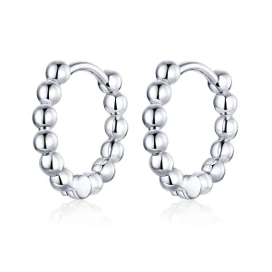 (image for) Pandora Style Silver Small Ball Hoop Earrings - SCE807-A
