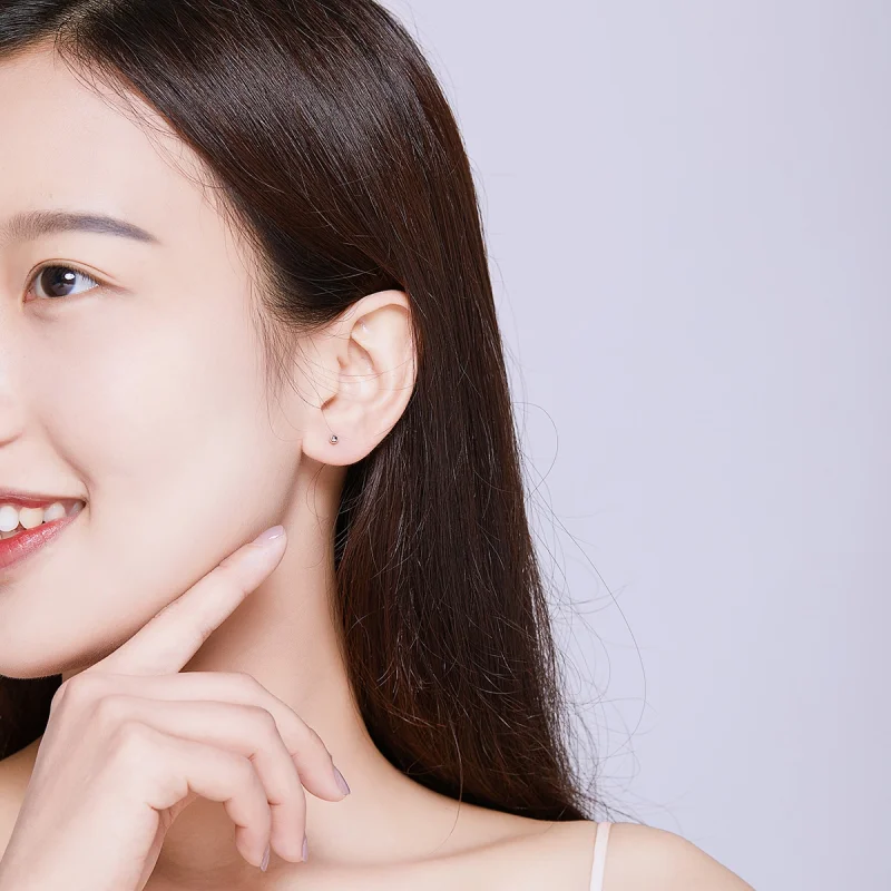 (image for) Pandora Style Silver Small Ball Stud Earrings - SCE581 - View 5