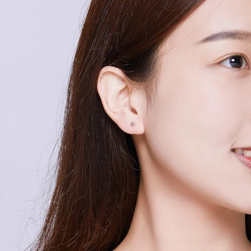 (image for) Pandora Style Silver Small Ball Stud Earrings - SCE581 - View 6