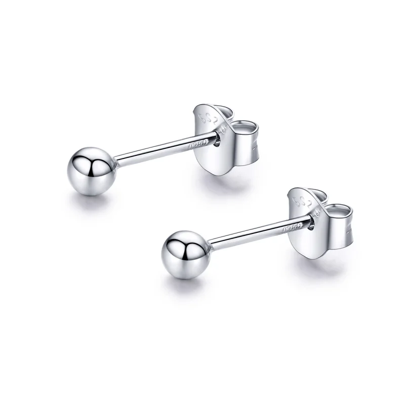 (image for) Pandora Style Silver Small Ball Stud Earrings - SCE581 - Product Image