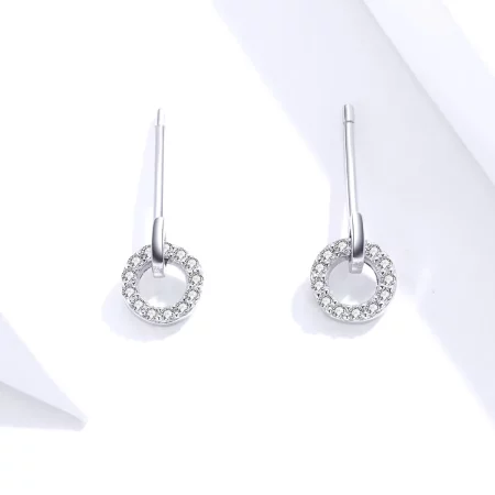 Pandora Style Silver Small Circle Stud Earrings - SCE767