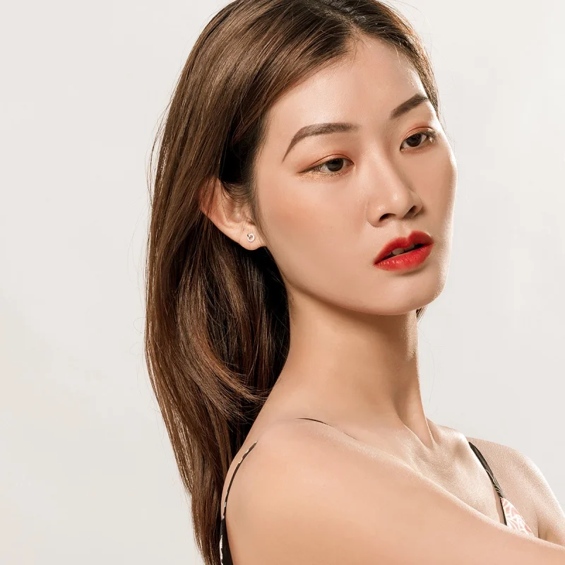 (image for) Pandora Style Silver Small Circle Stud Earrings - SCE767 - View 7