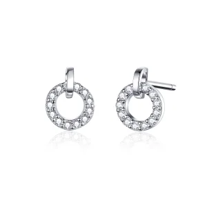 (image for) Pandora Style Silver Small Circle Stud Earrings - SCE767