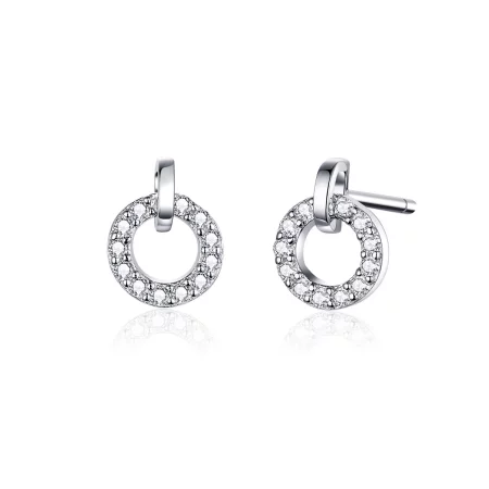 Pandora Style Silver Small Circle Stud Earrings - SCE767