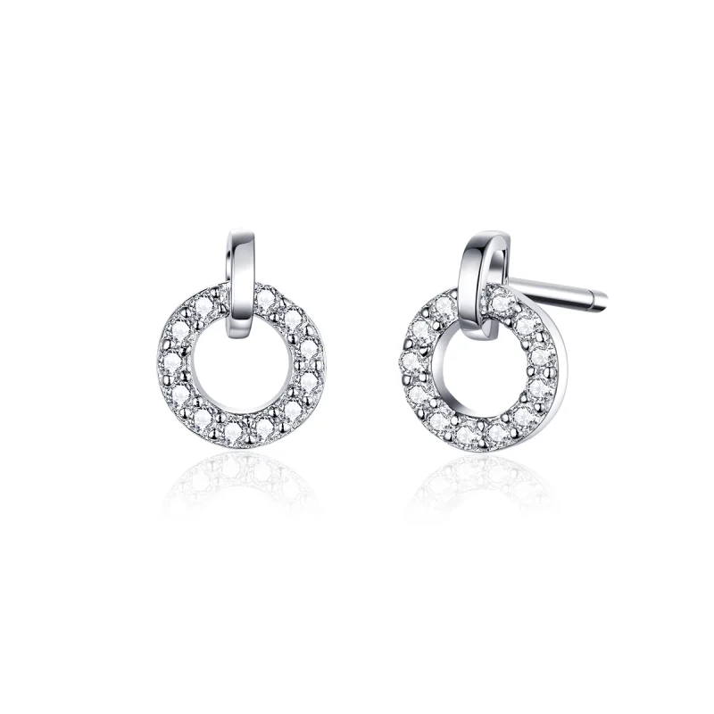 (image for) Pandora Style Silver Small Circle Stud Earrings - SCE767 - Product Image