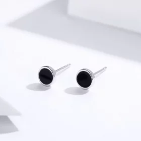 Pandora Style Silver Small Round Piece Stud Earrings - SCE694 Pandora Style Silver Small Round Piece Stud Earrings - SCE694