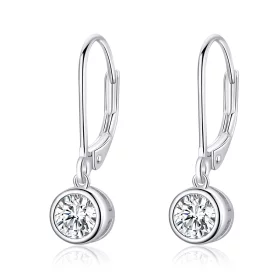 Pandora Style Silver Sparkle Dangle Earrings - SCE747 Pandora Style Silver Sparkle Dangle Earrings - SCE747