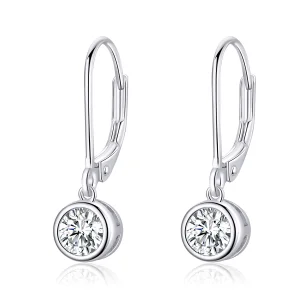 (image for) Pandora Style Silver Sparkle Dangle Earrings - SCE747