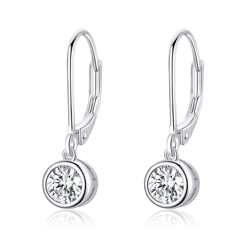 (image for) Pandora Style Silver Sparkle Dangle Earrings - SCE747 - Product Image
