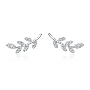 (image for) Pandora Style Silver Spring Leaves Stud Earrings - BSE031