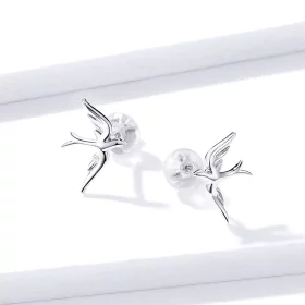 Pandora Style Silver Spring Swallow Stud Earrings - BSE302