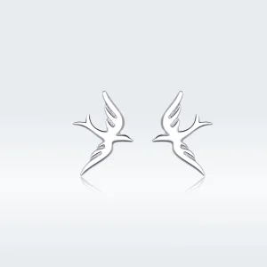 (image for) Pandora Style Silver Spring Swallow Stud Earrings - BSE302