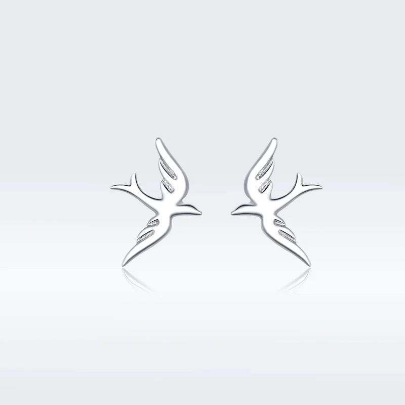 (image for) Pandora Style Silver Spring Swallow Stud Earrings - BSE302 - Product Image