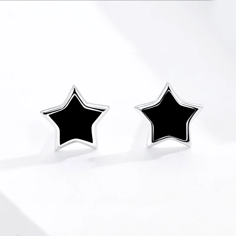 (image for) Pandora Style Silver Stars Stud Earrings - BSE275 - View 2