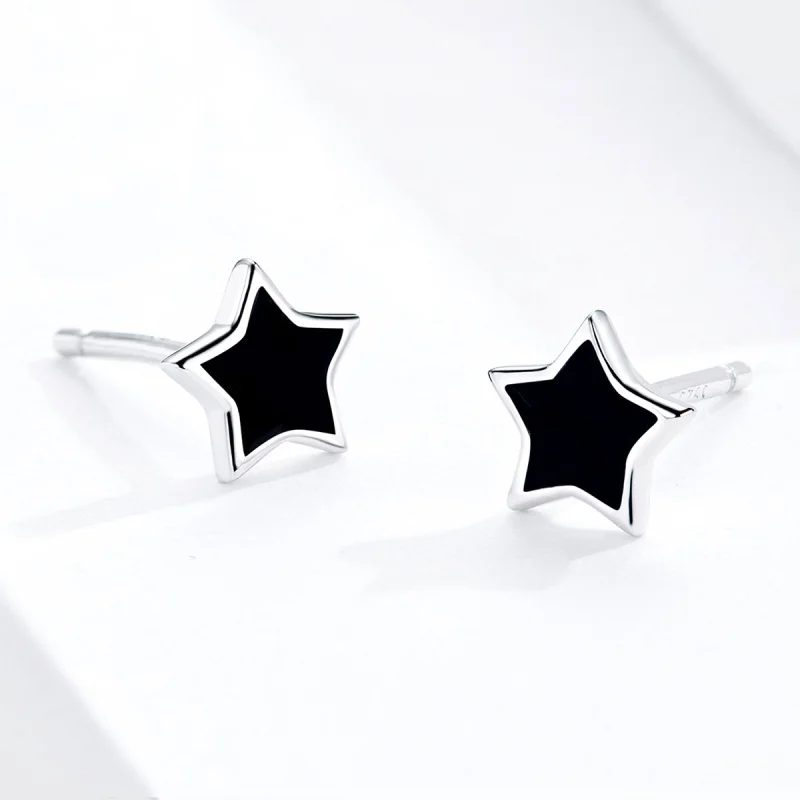 (image for) Pandora Style Silver Stars Stud Earrings - BSE275 - View 4
