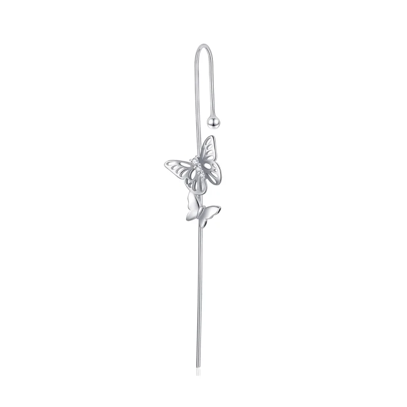 (image for) Pandora Style Silver Stylish Ear Needles Dangle Earrings - SCE1132 - Product Image