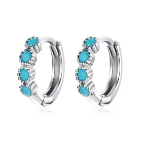 Pandora Style Silver Stylish Hoop Earrings - SCE1127 Pandora Style Silver Stylish Hoop Earrings - SCE1127