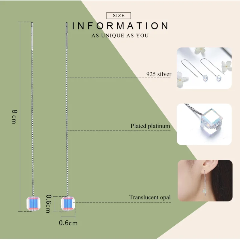 (image for) Pandora Style Silver Tears In The Ocean Depth Hanging Earrings - SCE501 - View 3