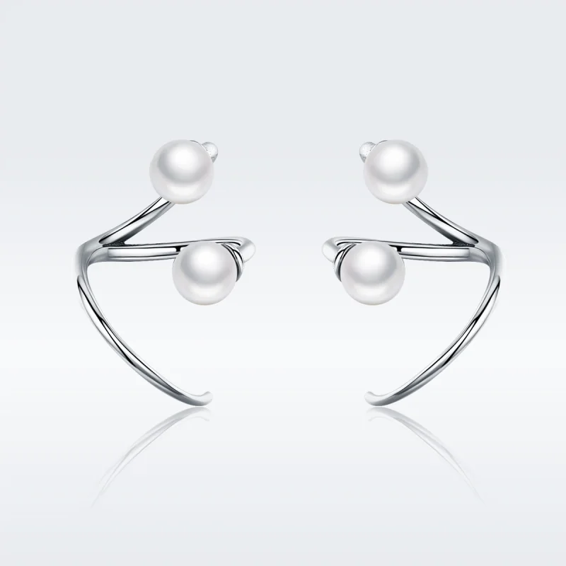 (image for) Pandora Style Silver Tender You Stud Earrings - SCE306 - View 3