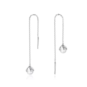 Pandora Style Silver Thread Pure Flowers Dangle Earrings - BSE373 Pandora Style Silver Thread Pure Flowers Dangle Earrings - BSE373