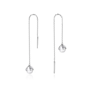 (image for) Pandora Style Silver Thread Pure Flowers Dangle Earrings - BSE373