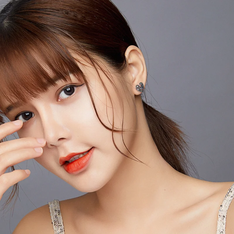 (image for) Pandora Style Silver Tree of Life Stud Earrings - SCE933 - View 5