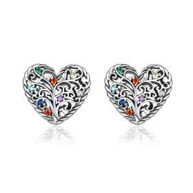 Pandora Style Silver Tree of Life Stud Earrings - SCE933 Pandora Style Silver Tree of Life Stud Earrings - SCE933