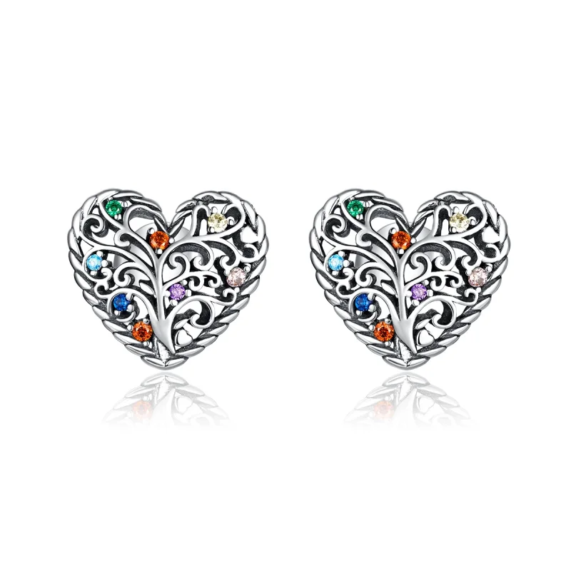 (image for) Pandora Style Silver Tree of Life Stud Earrings - SCE933 - Product Image