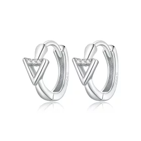 Pandora Style Silver Triangle Stud Earrings - SCE1039 Pandora Style Silver Triangle Stud Earrings - SCE1039