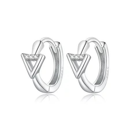 Pandora Style Silver Triangle Stud Earrings - SCE1039 Pandora Style Silver Triangle Stud Earrings - SCE1039