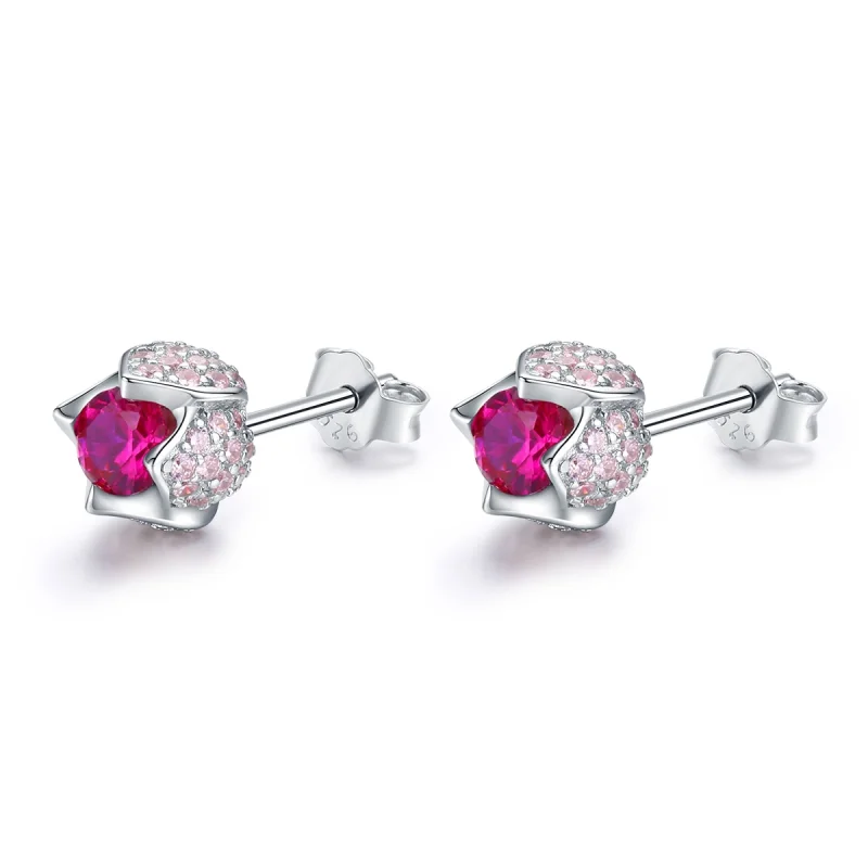 (image for) Pandora Style Silver Tulip Stud Earrings - BSE042 - Product Image