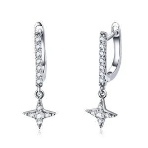 (image for) Pandora Style Silver Twinkling Night Hanging Earrings - SCE446
