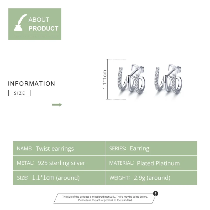 (image for) Pandora Style Silver Twist Stud Earrings - SCE585 - View 8