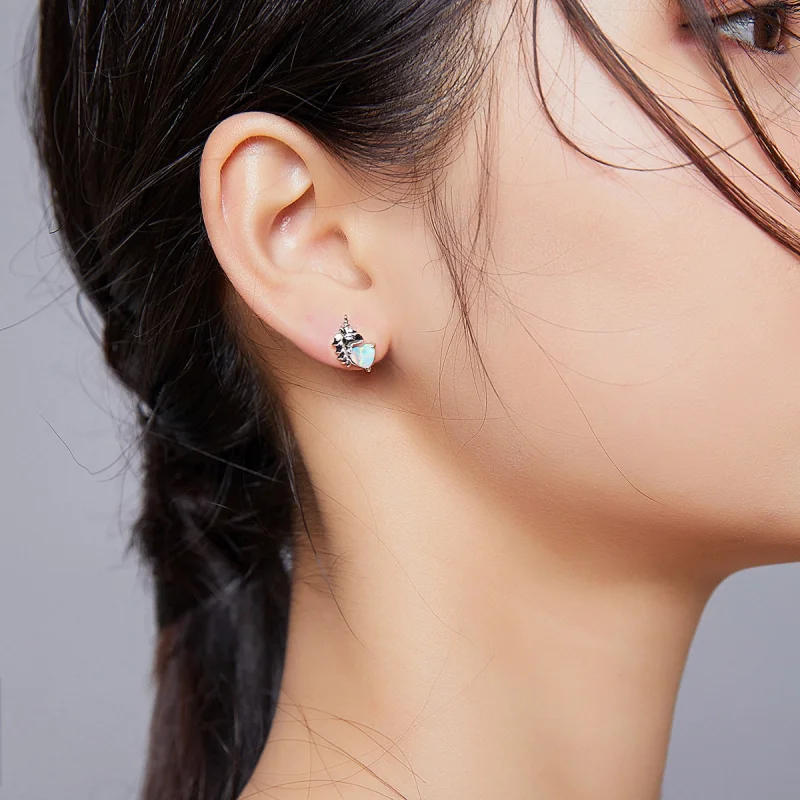 (image for) Pandora Style Silver Unicorn Stud Earrings - SCE896 - View 6