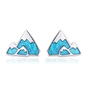 Pandora Style Silver Unique Iceberg Stud Earrings - SCE475