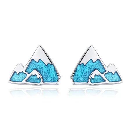 Pandora Style Silver Unique Iceberg Stud Earrings - SCE475