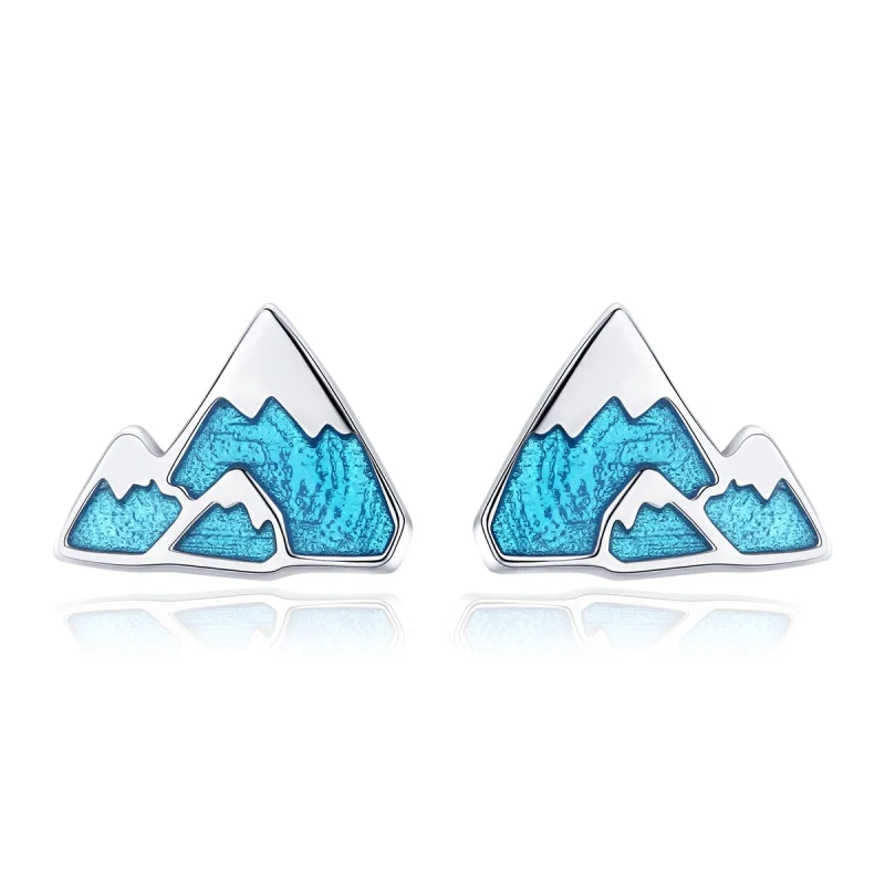 (image for) Pandora Style Silver Unique Iceberg Stud Earrings - SCE475 - Product Image