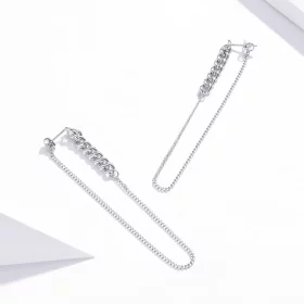 Pandora Style Silver Vintage Chain Dangle Earrings - SCE1011 Pandora Style Silver Vintage Chain Dangle Earrings - SCE1011