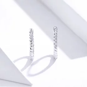 Pandora Style Silver Weaving geometry Hoop Earrings - SCE841 Pandora Style Silver Weaving geometry Hoop Earrings - SCE841