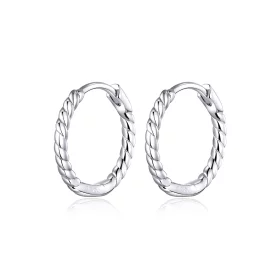 Pandora Style Silver Weaving geometry Hoop Earrings - SCE841 Pandora Style Silver Weaving geometry Hoop Earrings - SCE841