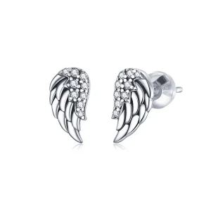 (image for) Pandora Style Silver Wings Stud Earrings - SCE882