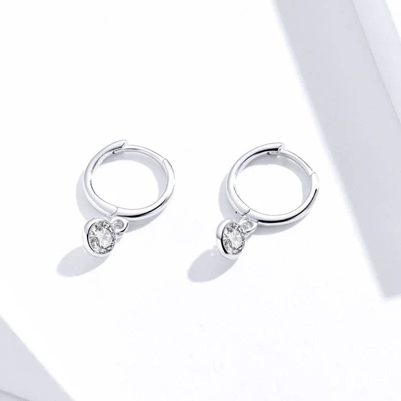 (image for) Pandora Style Silver Zirconia Dangle Earrings - SCE830 - View 2