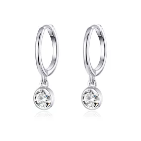 Pandora Style Silver Zirconia Dangle Earrings - SCE830 Pandora Style Silver Zirconia Dangle Earrings - SCE830