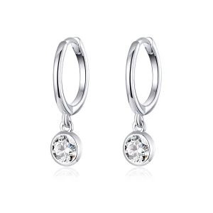 (image for) Pandora Style Silver Zirconia Dangle Earrings - SCE830