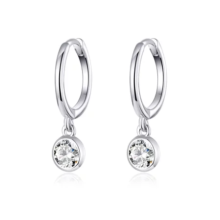 Pandora Style Silver Zirconia Dangle Earrings - SCE830